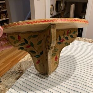 Vintage Wood Hand-Painted Decorative Wall Shelf